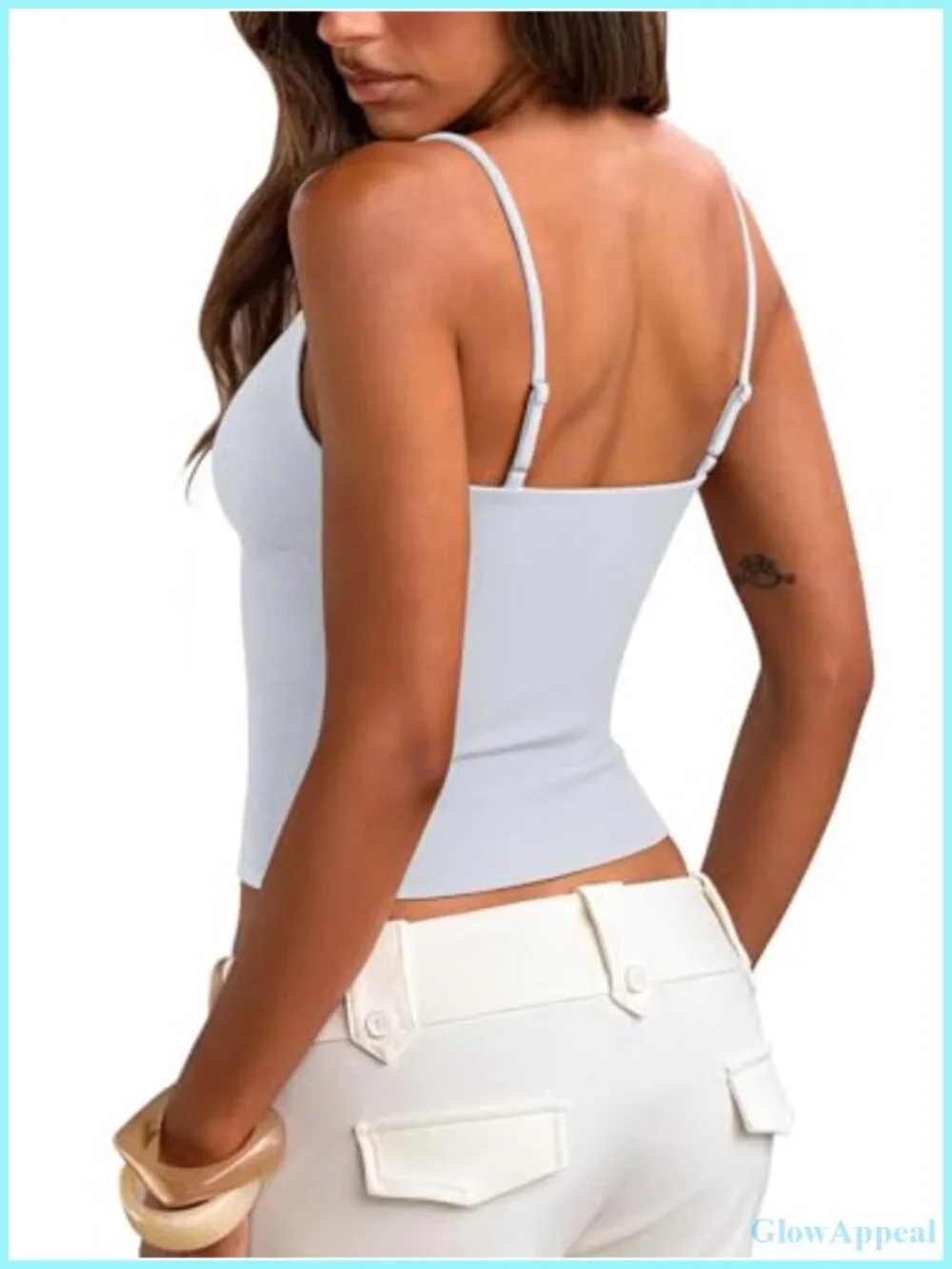 Cut Out Spaghetti Strap Tank Top Double Lined V Neck Camisole Y2K Going Out Top